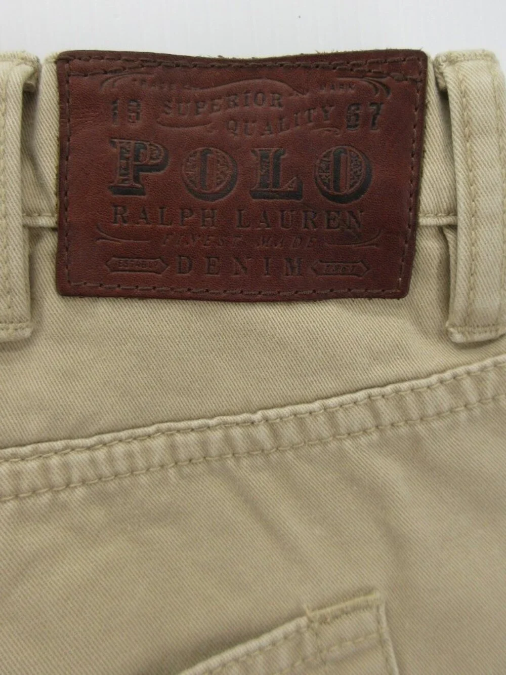 Polo Ralph Lauren Jeans 44x32 Big Khaki Straight Leg Denim Pants Pony